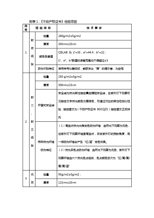 不动产权证书和不动产登记证明印刷服务 技术要求规范