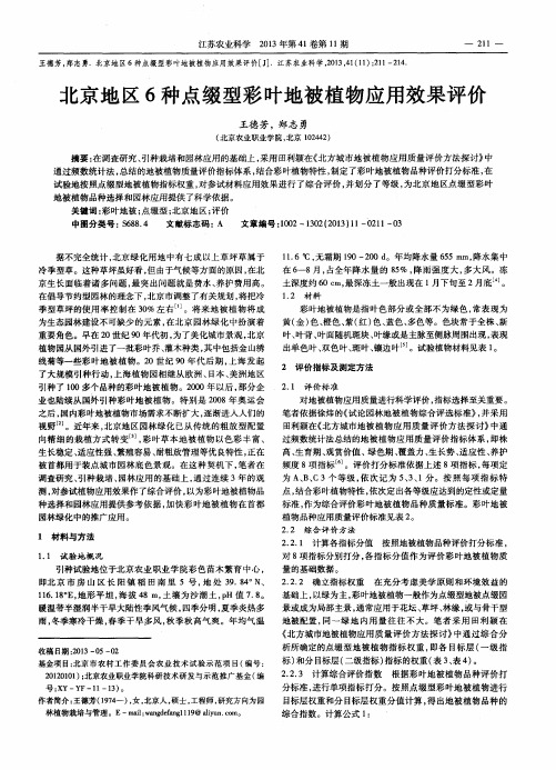 北京地区6种点缀型彩叶地被植物应用效果评价