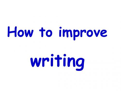 How to improve writing