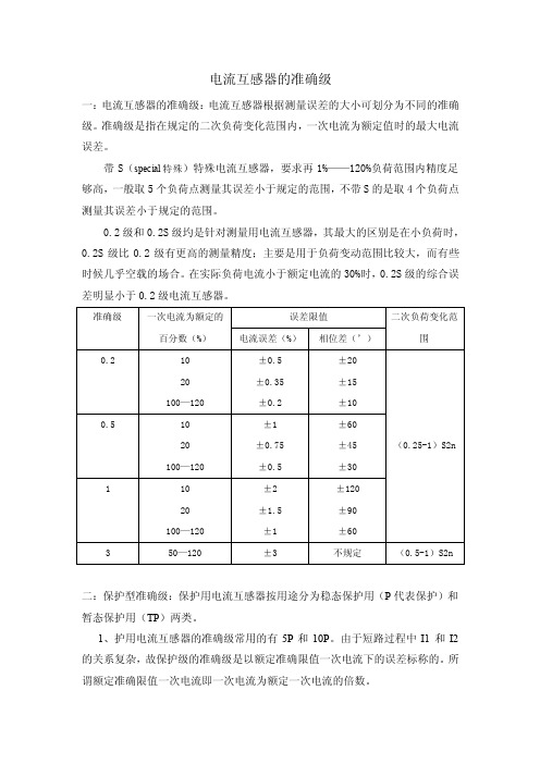 电流互感器准确级