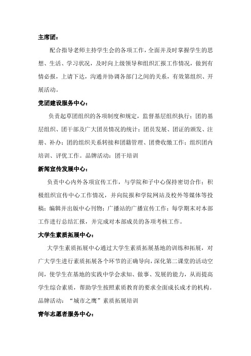 大学学生组织结构框架简介