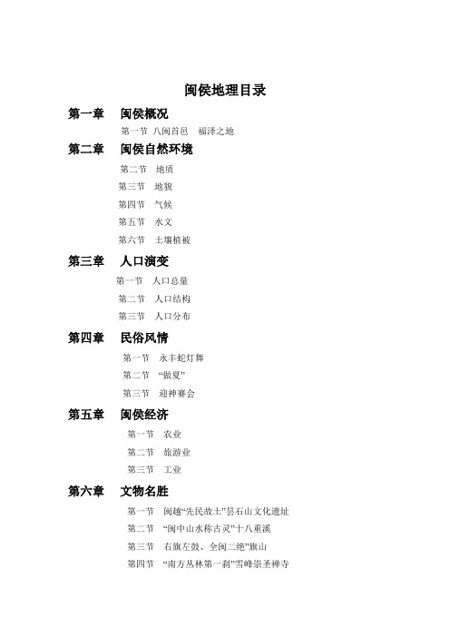 闽侯地理