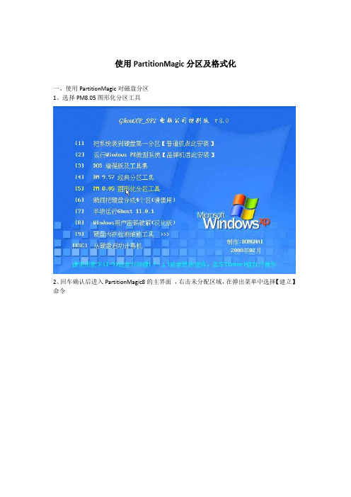使用PartitionMagic分区及格式化