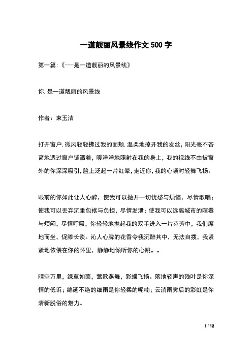 一道靓丽风景线作文500字
