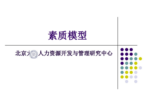 人力资源开发中心素质模型