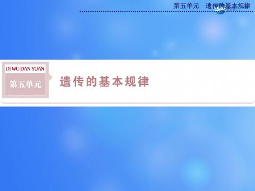 【优化方案】高考生物一轮复习 第五单元 第14讲 基因的分离定律课件 苏教版