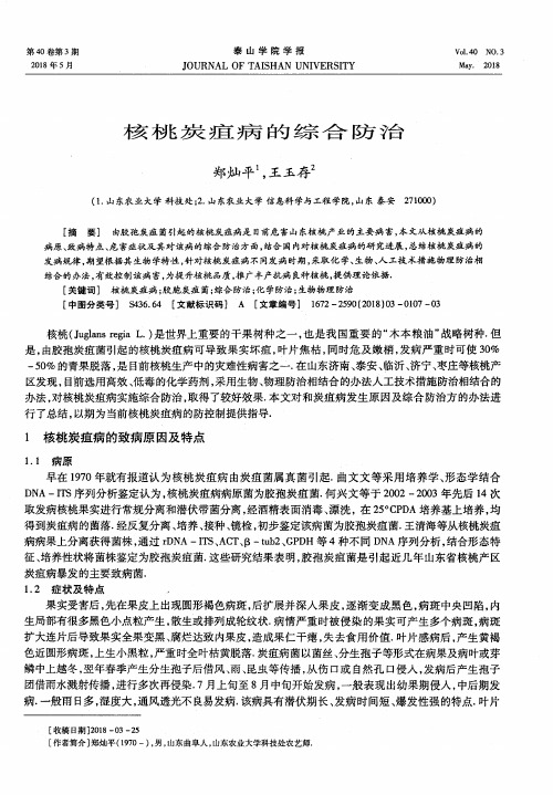 核桃炭疽病的综合防治