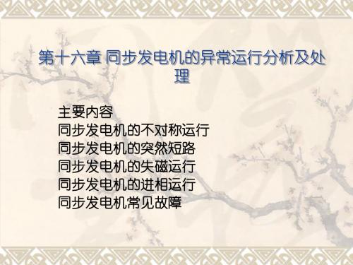cha16 同步发电机的异常运行分析及