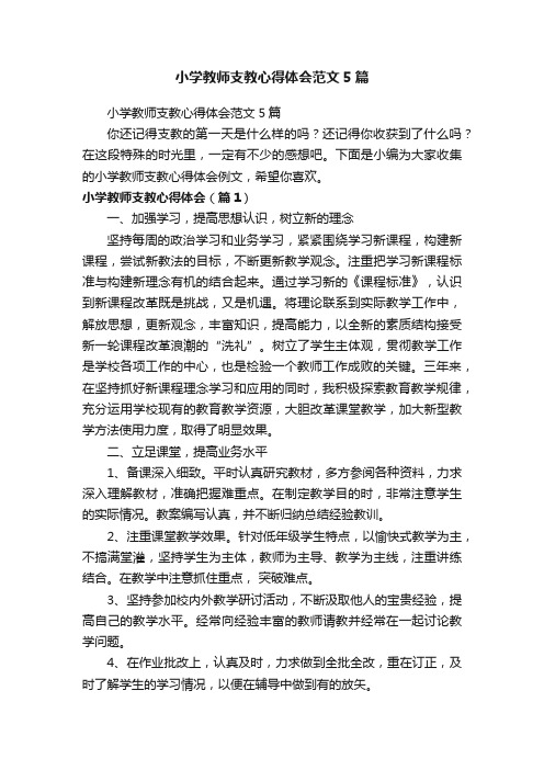 小学教师支教心得体会范文5篇
