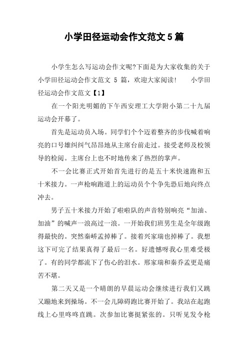 小学田径运动会作文范文5篇