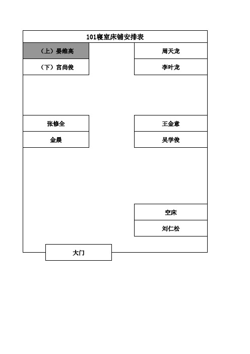 寝室床铺安排表
