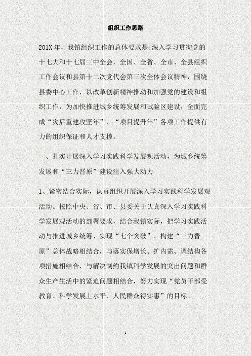 组织工作思路(精)