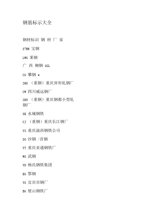 钢筋厂标示大全