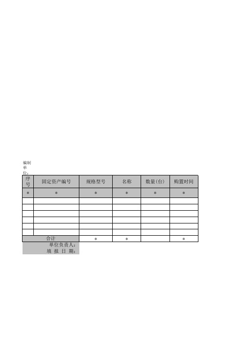 固定资产清查明细表 交通运输工具及其他 