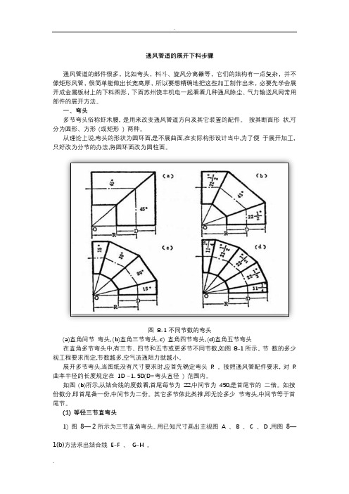通风管道的展开下料步骤