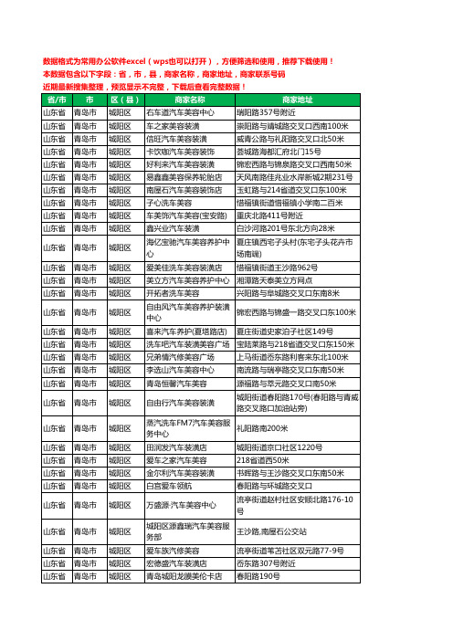 新版山东省青岛市城阳区汽车装饰工商企业公司名录名单黄页大全235家