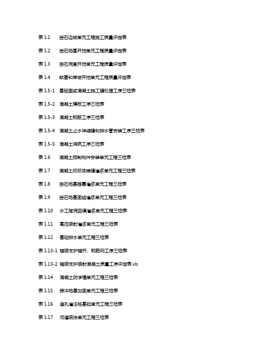 水利水电三检表全