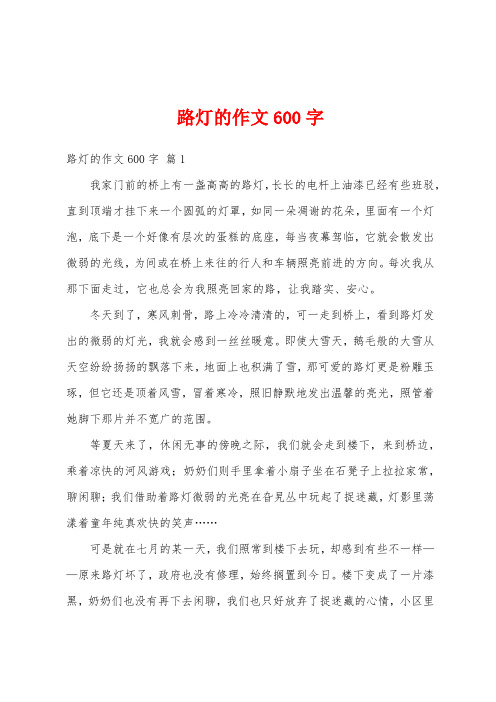 路灯的作文600字