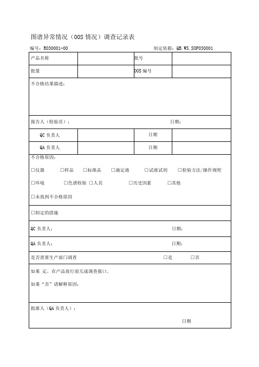 OOS调查记录