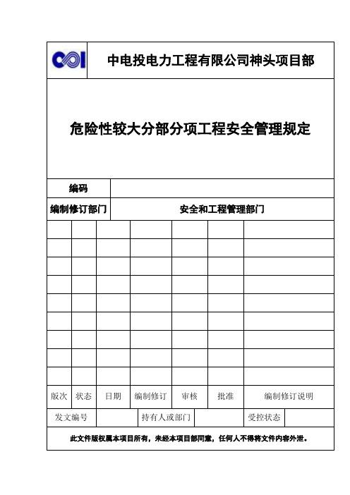 (精选文档)危险性较大分部分项工程安全管理规定