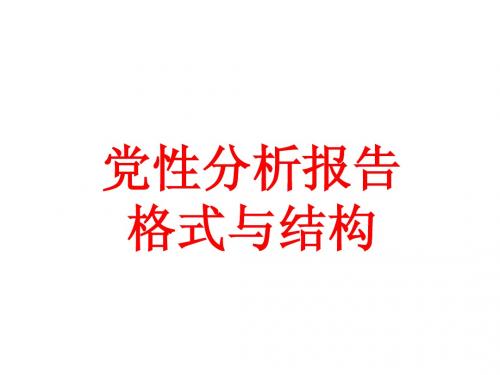 党性分析报告格式与结构
