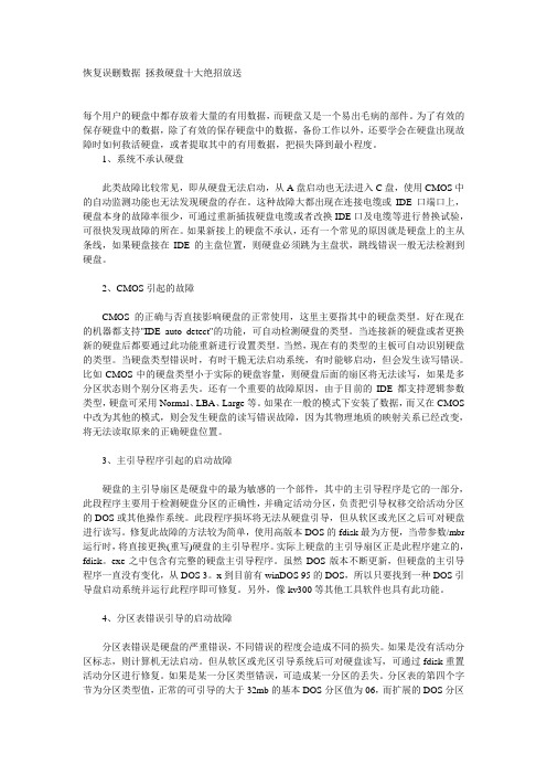 恢复误删数据_拯救硬盘十大绝招放送
