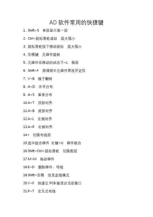 AD软件常用的快捷键