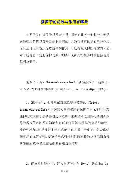娑罗子的功效与作用有哪些
