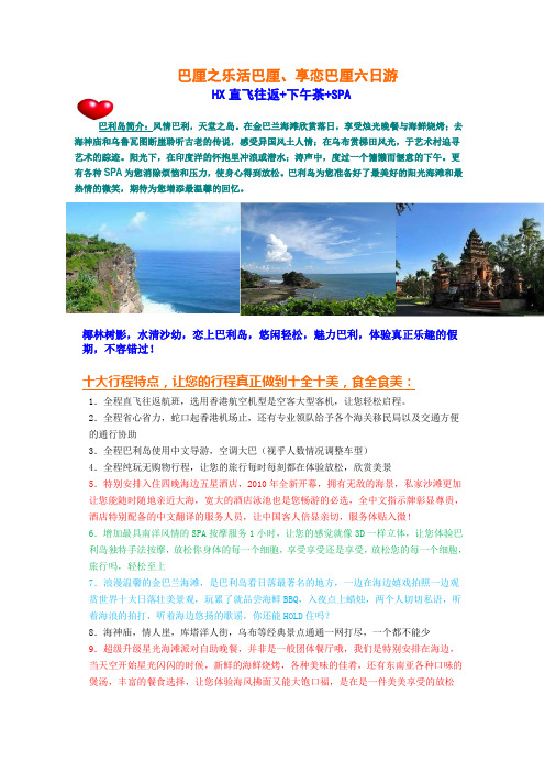巴厘岛乐活游参考资料