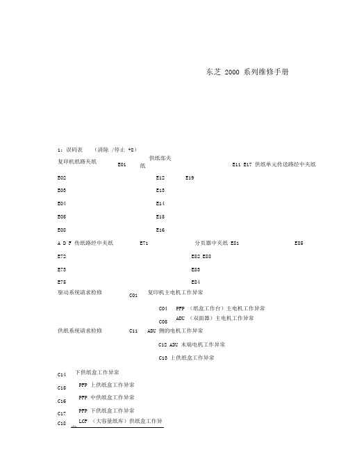 噶米东芝2000系列维修手册