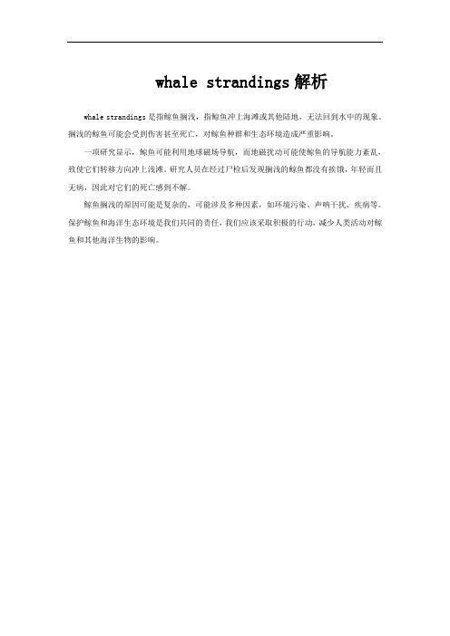 whale strandings解析