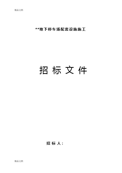 (整理)地下停车场招标文件.