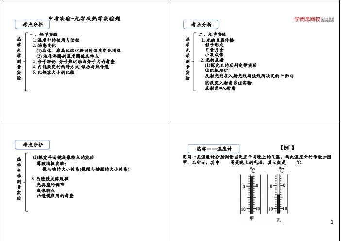 中考实验-光学及热学实验题.pdf