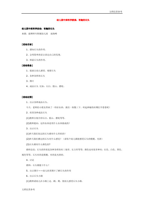 中班科学教案 有趣的石头