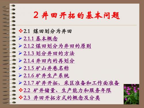 2  井田开拓的基本问题