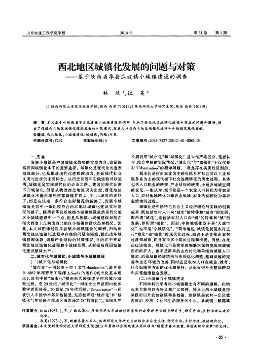 西北地区城镇化发展的问题与对策——基于陕西省华县瓜坡镇小城镇建设的调查