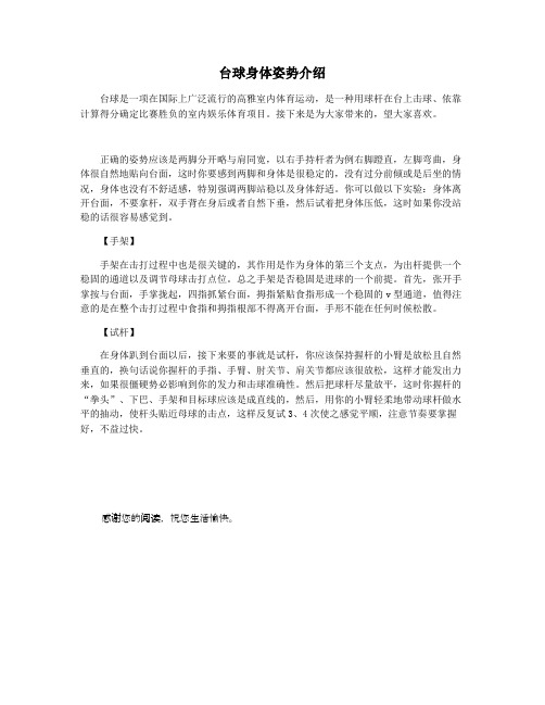 台球身体姿势介绍