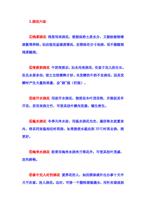 浇花六法(附赠厨房秘籍)