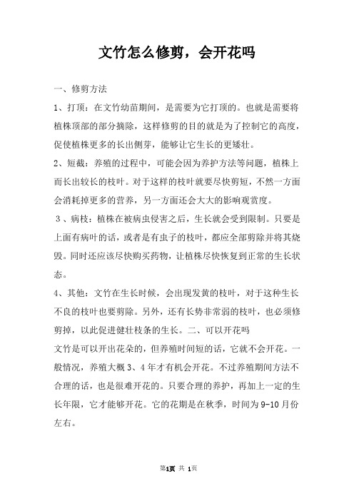文竹怎么修剪,会开花吗 