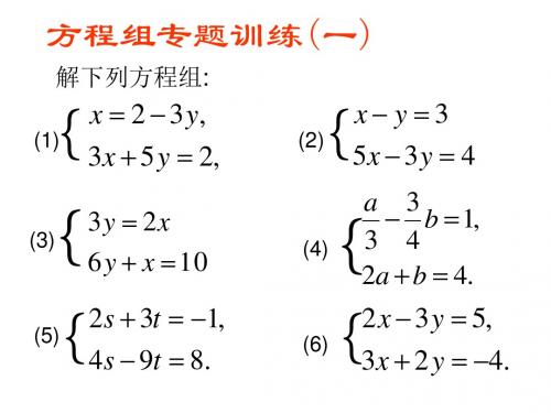 方程组专题训练(一) 解下列方程组