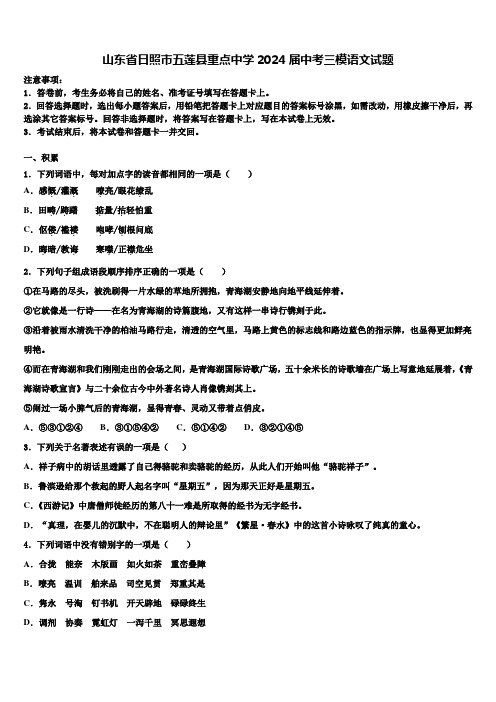 山东省日照市五莲县重点中学2024届中考三模语文试题含解析