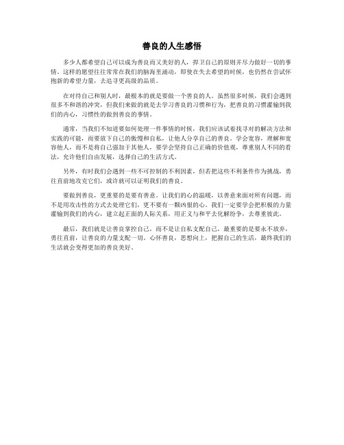 善良的人生感悟