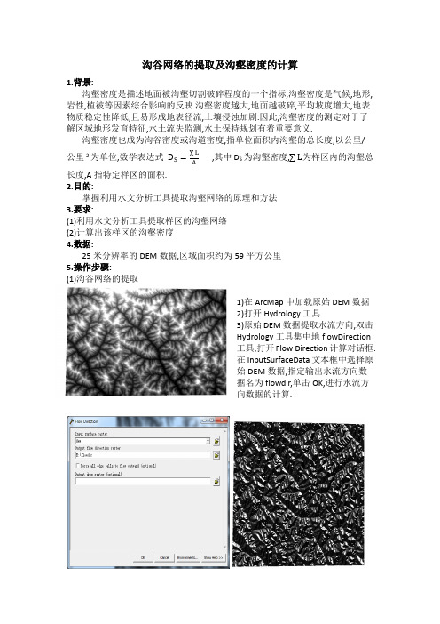 沟谷网络的提取及沟壑密度的计算