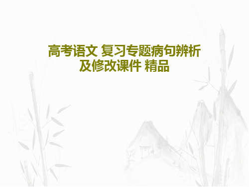 高考语文 复习专题病句辨析及修改课件 精品共56页