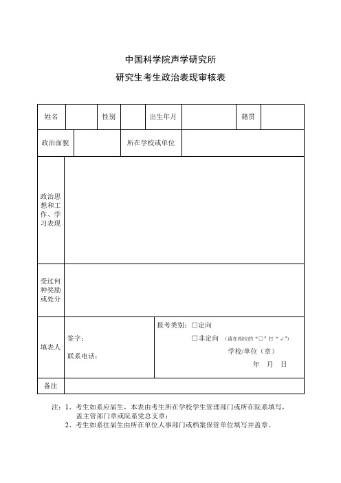 200 年报考博士学位研究生政治审查表.docx