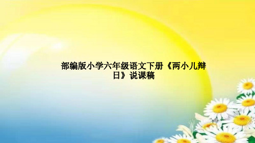 部编版小学语文下册《两小儿辩日》说课稿及教学反思课件PPT