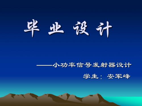 毕 业 设 计