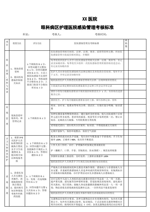 眼科护理院感标准