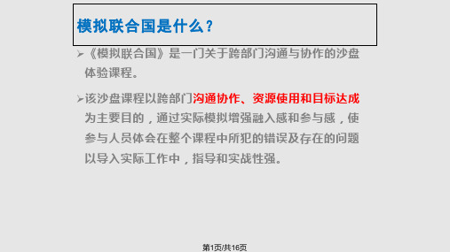 模拟联合国沙盘项目PPT课件