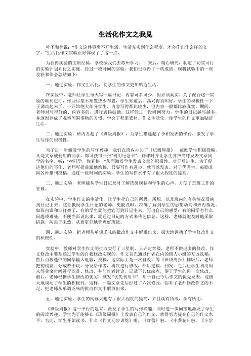 生活化作文之我见